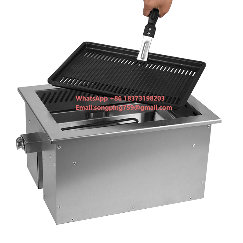Korean Bbq Grill - Barbecue électrique commercial 2400W, gril rectangulaire